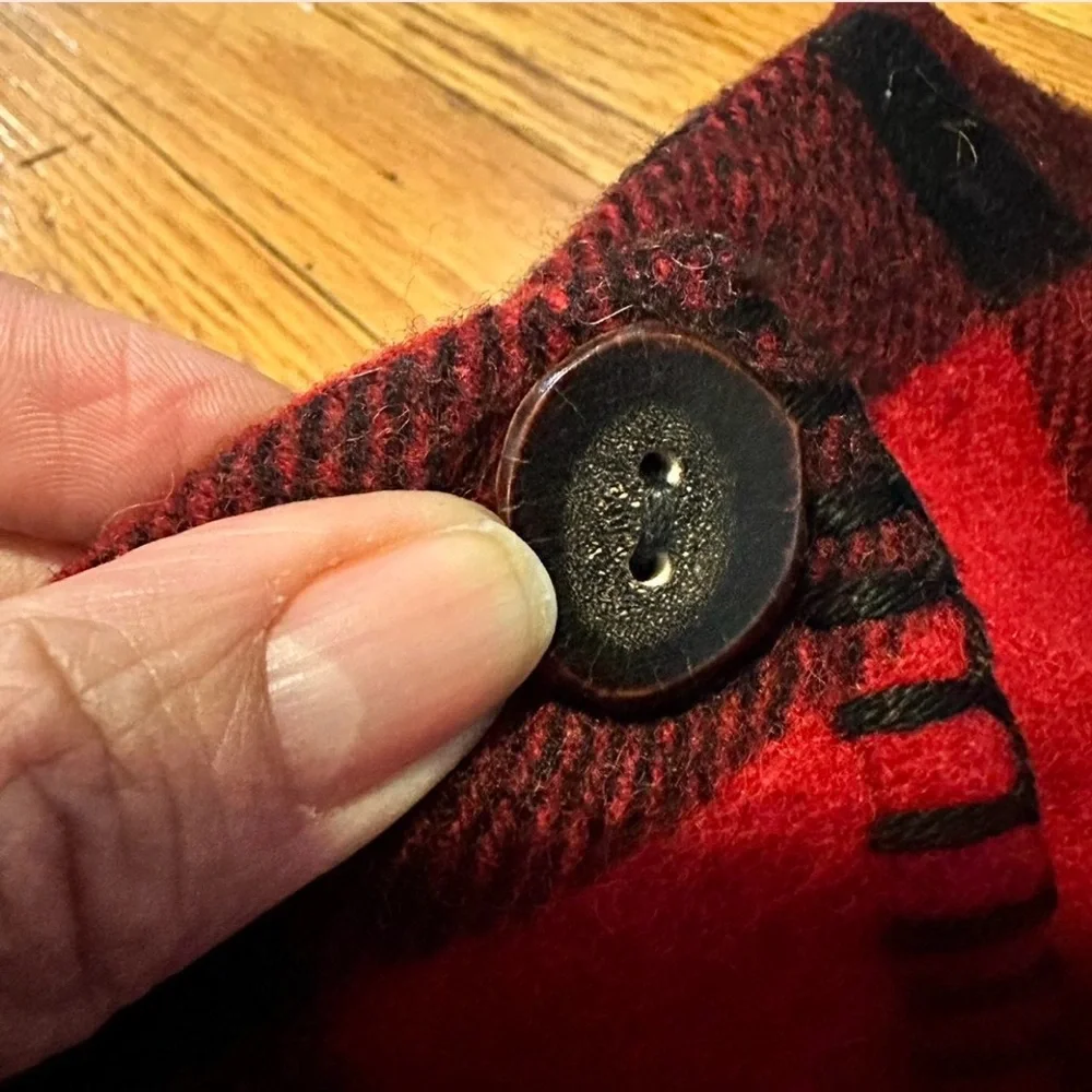 Vintage Ralph Lauren Country Red & Black Buffalo Plaid Wool Wrap Skirt SZ: 8 - Picture 5 of 6